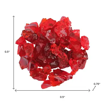 Red Round Reflective Fire Pit Glass