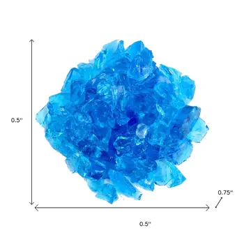 Turquoise Round Reflective Fire Pit Glass