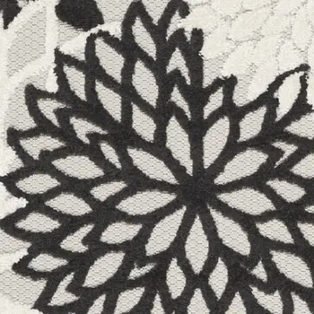12' Black And White Indoor Outdoor Runner Rug