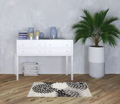 3' X 4' Black And White Indoor Outdoor Area Rug