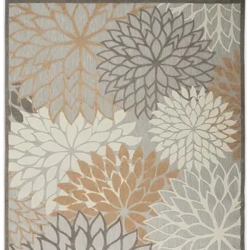 9' X 12' Gray And Ivory Indoor Outdoor Area Rug
