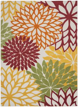 12' X 15' Red And Ivory Indoor Outdoor Area Rug