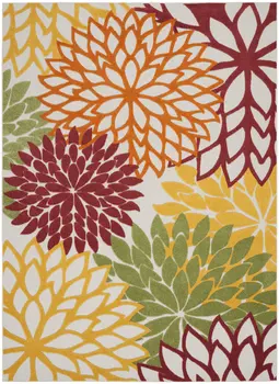 10' X 13' Red And Ivory Indoor Outdoor Area Rug