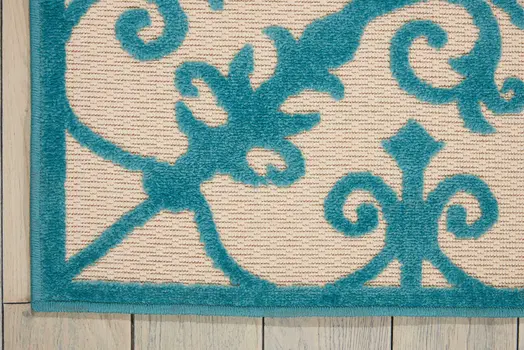 10' X 13' Aqua Indoor Outdoor Area Rug