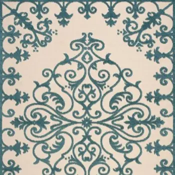 10' X 13' Aqua Indoor Outdoor Area Rug