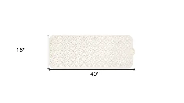 40" Beige Latex Bubbles Non Slip Shower Mat