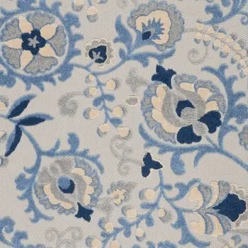 4' X 6' Blue And Gray Indoor Outdoor Area Rug