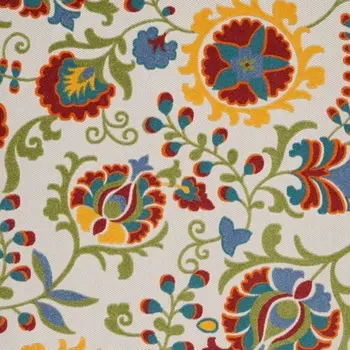 12' X 15' Green And Ivory Indoor Outdoor Area Rug