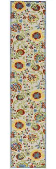 10' Ivory Indoor Outdoor Runner Rug