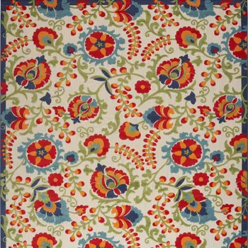 10' X 13' Blue And Beige Indoor Outdoor Area Rug