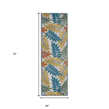 6' Ivory Indoor Outdoor Runner Rug