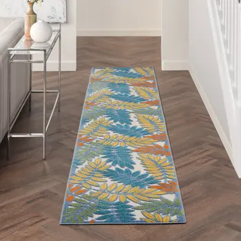 10' Ivory Indoor Outdoor Runner Rug