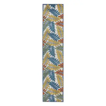 12' Teal Blue Indoor Outdoor Runner Rug