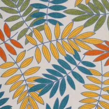 8' X 11' Ivory And Blue Indoor Outdoor Area Rug