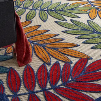 10' X 13' Blue And Beige Indoor Outdoor Area Rug