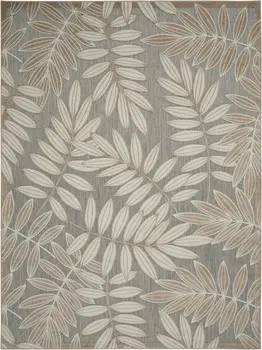 10' X 13' Gray And Ivory Indoor Outdoor Area Rug