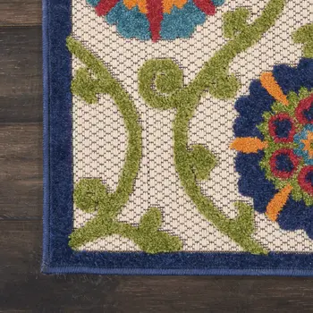 10' X 13' Blue Indoor Outdoor Area Rug