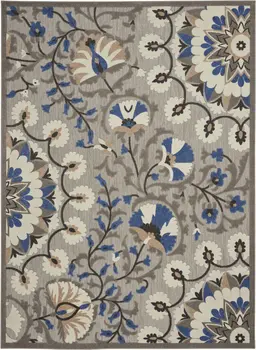 10' X 13' Gray Indoor Outdoor Area Rug