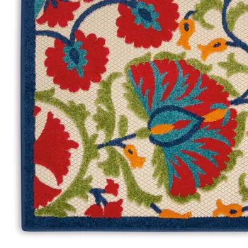 9' X 12' Red And Ivory Indoor Outdoor Area Rug