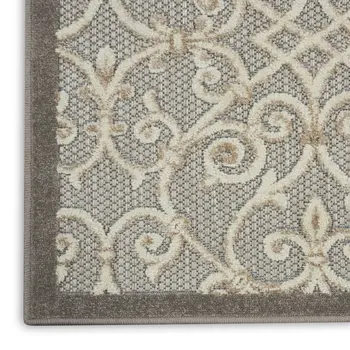 10' X 13' Gray And Ivory Indoor Outdoor Area Rug