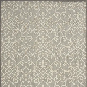 10' X 13' Gray And Ivory Indoor Outdoor Area Rug
