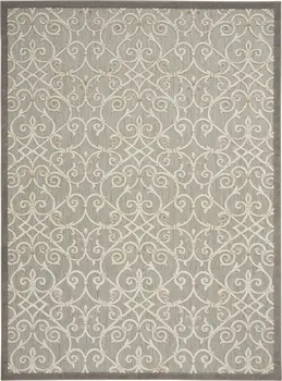 10' X 13' Gray And Ivory Indoor Outdoor Area Rug