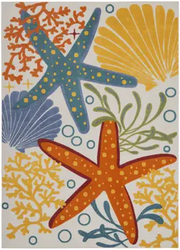 12' X 15' Blue And Yellow Indoor Outdoor Area Rug