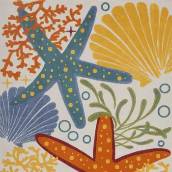12' X 15' Blue And Yellow Indoor Outdoor Area Rug