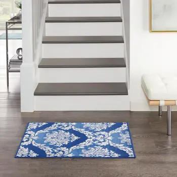 3' X 4' Blue And Yellow Indoor Outdoor Area Rug