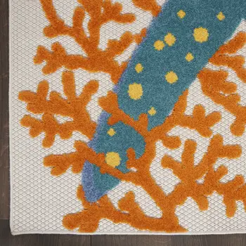 3' X 4' Blue And Yellow Indoor Outdoor Area Rug