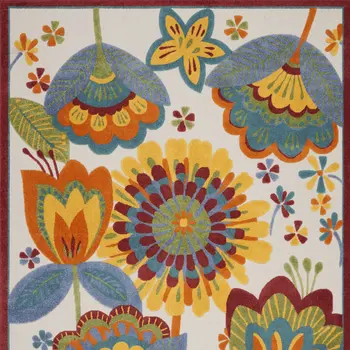 9' X 12' Blue And Yellow Indoor Outdoor Area Rug
