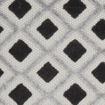6' Black And White Indoor Outdoor Runner Rug