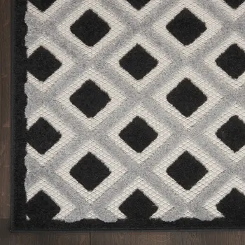 3' X 4' Black And White Indoor Outdoor Area Rug