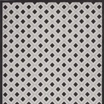 9' X 12' Black And White Indoor Outdoor Area Rug