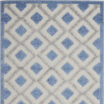 3' X 4' Blue And Gray Indoor Outdoor Area Rug