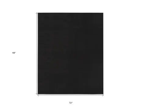 4' X 6' Black Stain Resistant Indoor Outdoor Area Rug