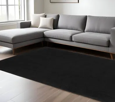 9' X 12' Black Stain Resistant Indoor Outdoor Area Rug