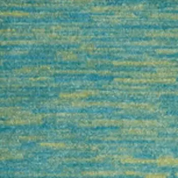 10' Blue And Green Indoor Outdoor Runner Rug
