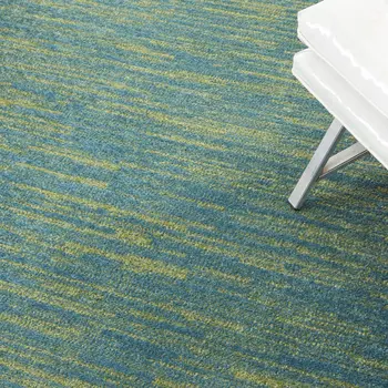 6' X 9' Blue And Green Indoor Outdoor Area Rug