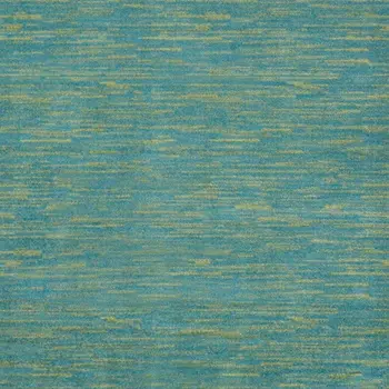 7' Blue And Green Square Indoor Outdoor Area Rug