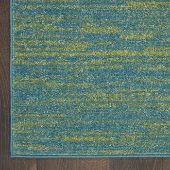 7' X 10' Blue And Green Indoor Outdoor Area Rug