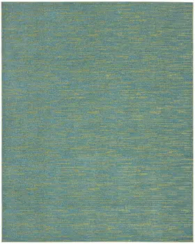 7' X 10' Blue And Green Indoor Outdoor Area Rug
