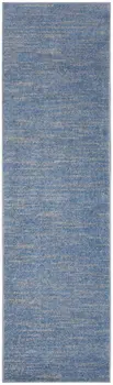 6' Blue And Gray Indoor Outdoor Runner Rug