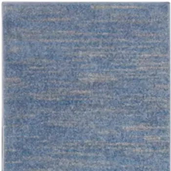 10' Blue And Gray Indoor Outdoor Runner Rug