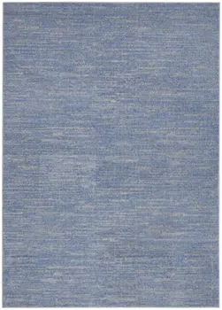 5' X 7' Blue And Gray Indoor Outdoor Area Rug