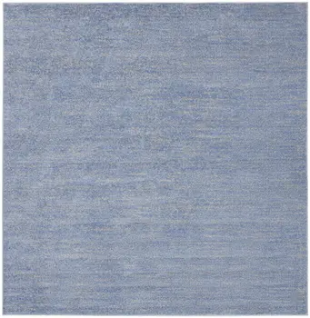 7' Blue And Gray Square Indoor Outdoor Area Rug