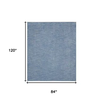7' X 10' Blue And Gray Indoor Outdoor Area Rug