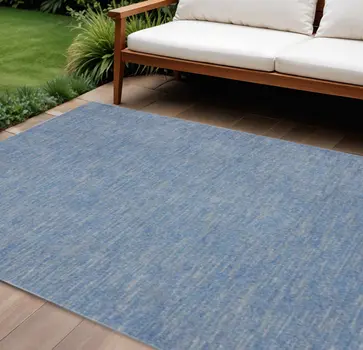 8' X 10' Blue And Gray Indoor Outdoor Area Rug