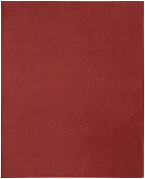 7' X 10' Brick Red Stain Resistant Indoor Outdoor Area Rug