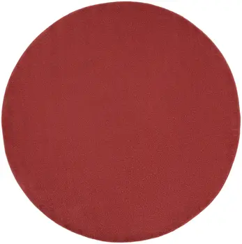 8' X 8' Brick Red Round Indoor Outdoor Area Rug